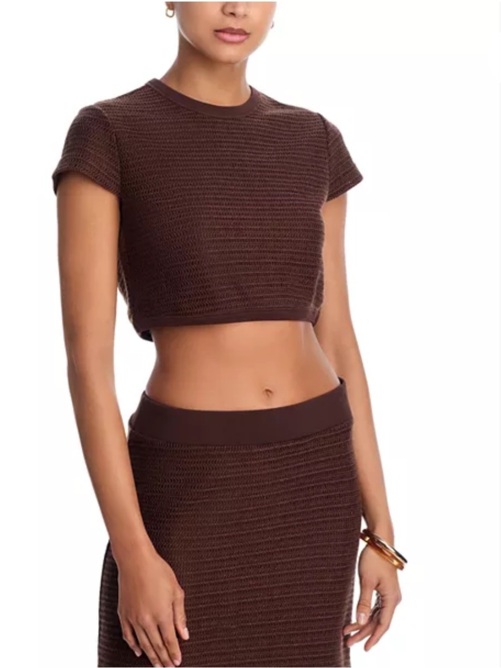 SIMKHAI Lidie Cropped Top - Chocolate Brown